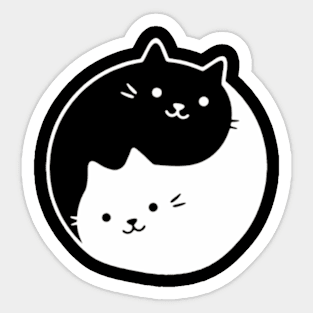 Yin And Yang Cats Sticker